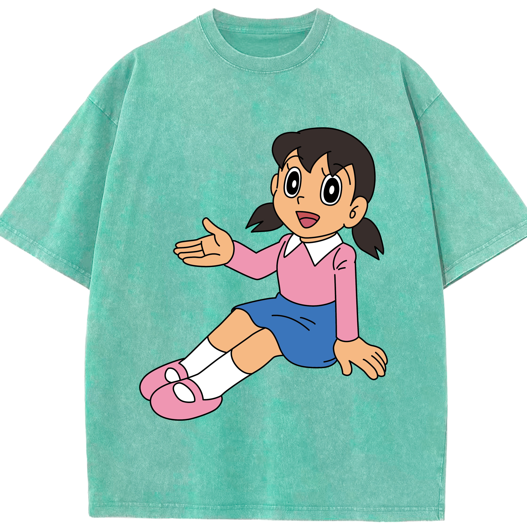 （画像用） ドラえもん みなもと しずか Doraemon Shizuka Minamoto 綿100% ヴィンテージ風 半袖Tシャツ（フロントプリント）